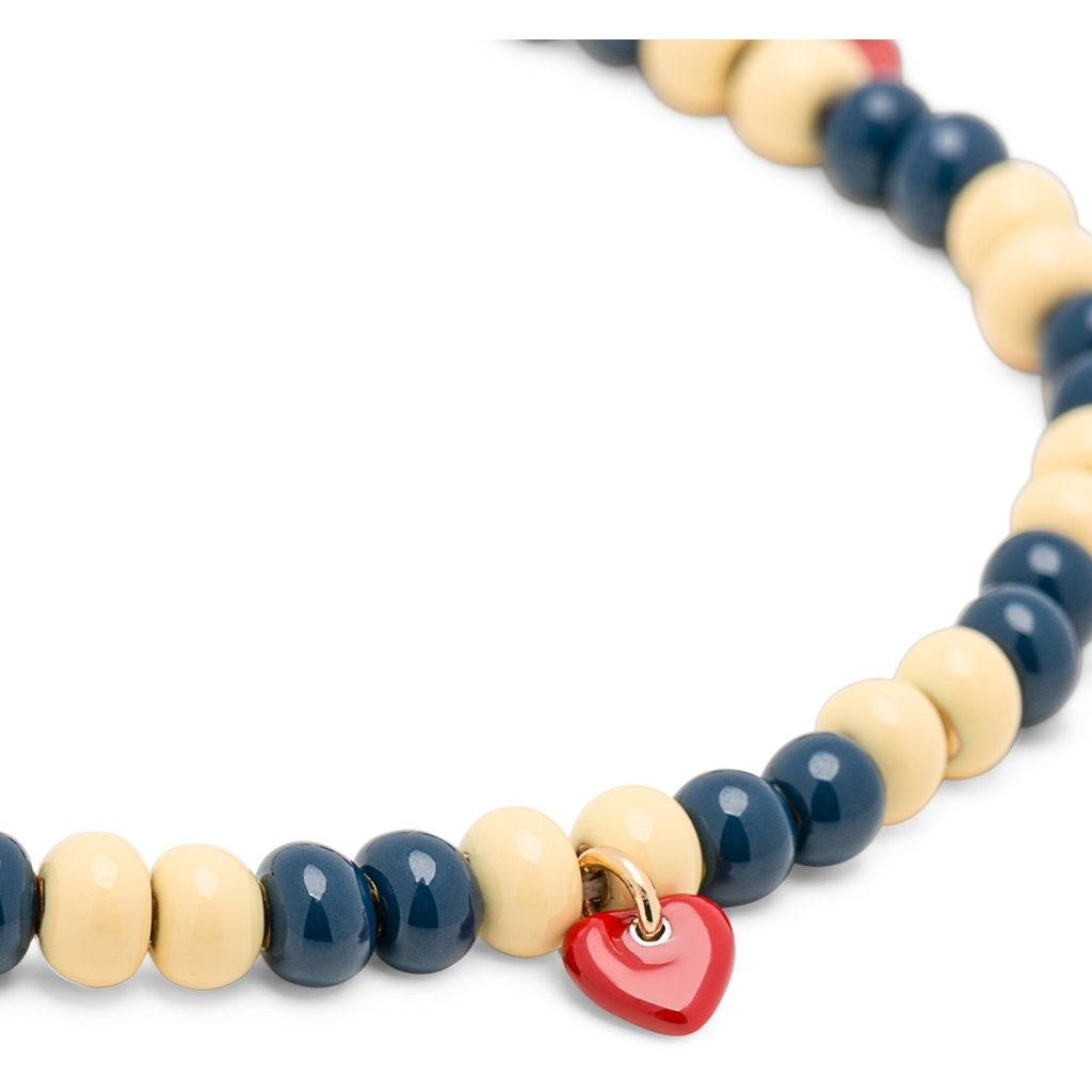 LULU Copenhagen Color Ball Heart Halsband Necklaces Soft Yellow/Retro Dark Blue