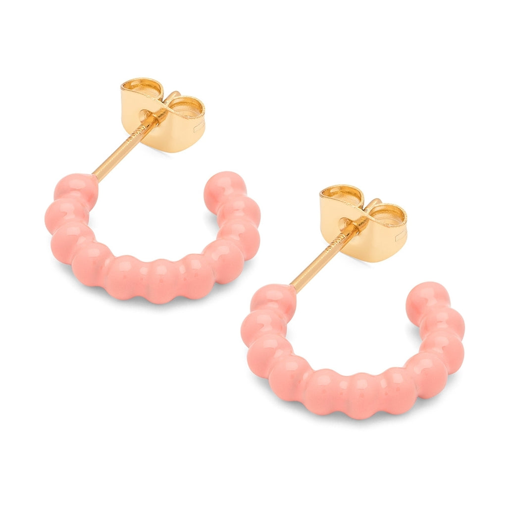 LULU Copenhagen Color Ball Hoops - Litet Par Hoops Burnt Coral