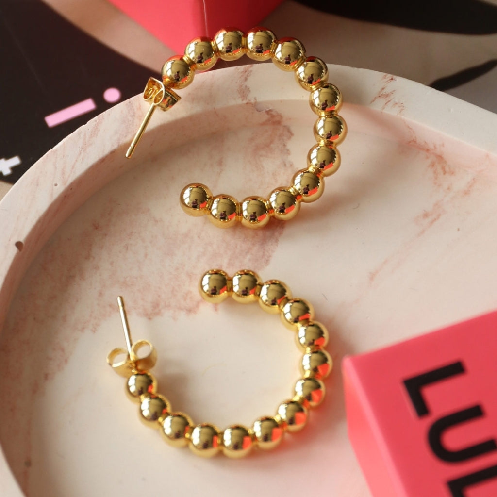 LULU Copenhagen Color Ball Hoops Large par Hoops GuldplÀterad