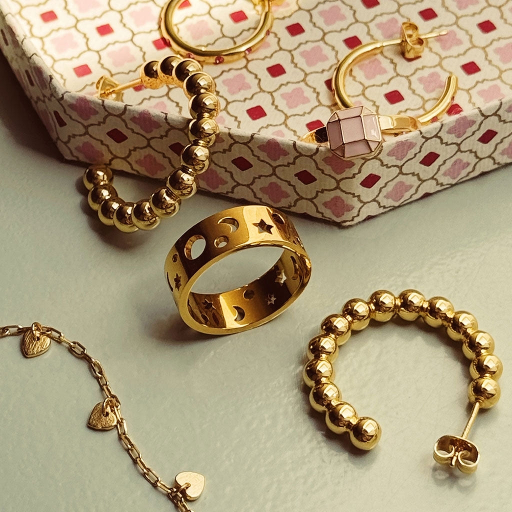 LULU Copenhagen Color Ball Hoops Large par Hoops GuldplÀterad