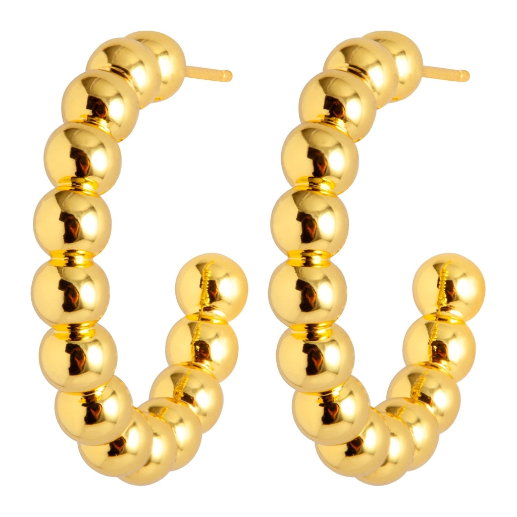 LULU Copenhagen Color Ball Hoops Large par Hoops Guldpläterad