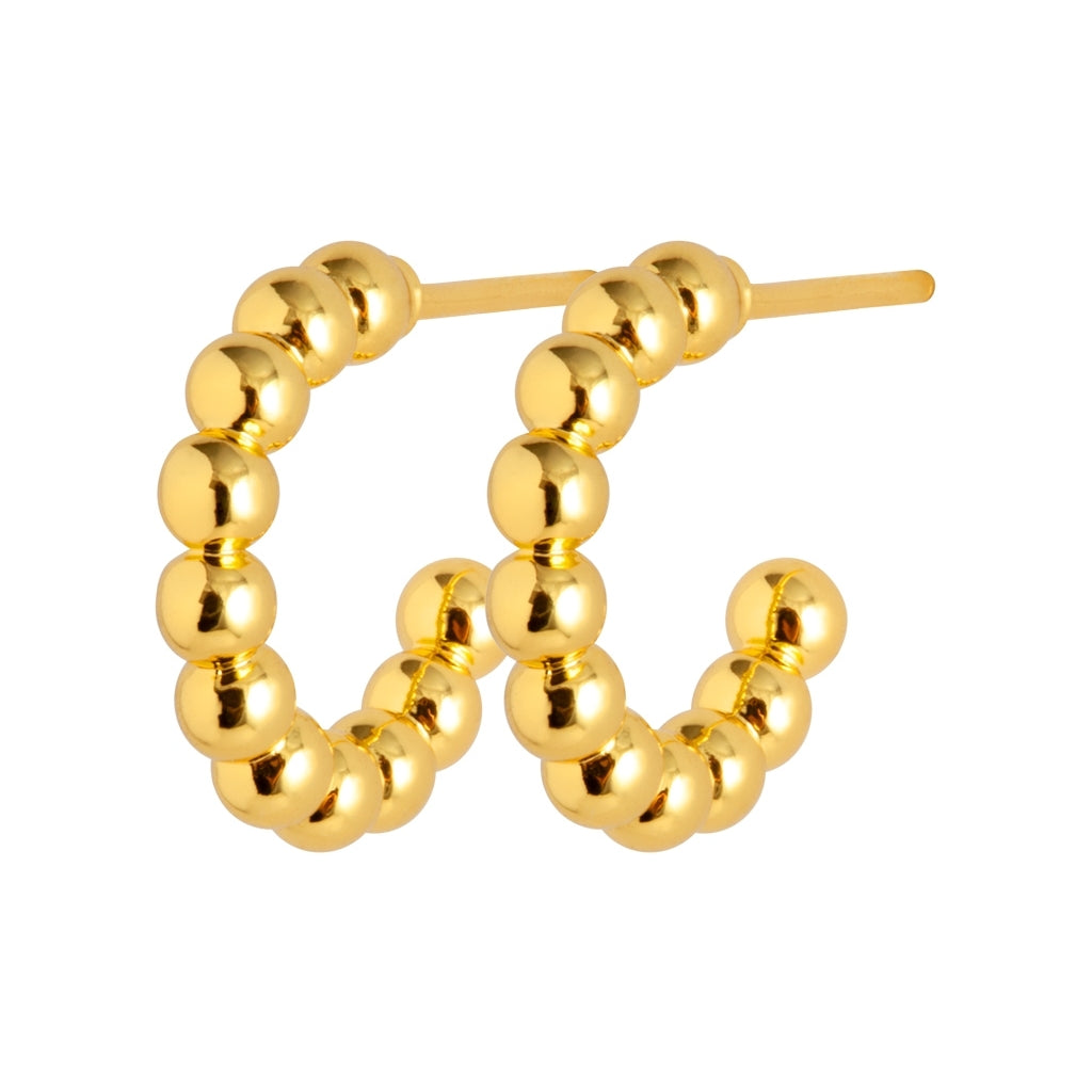 LULU Copenhagen Color Ball Hoops Small par Hoops GuldplÀterad