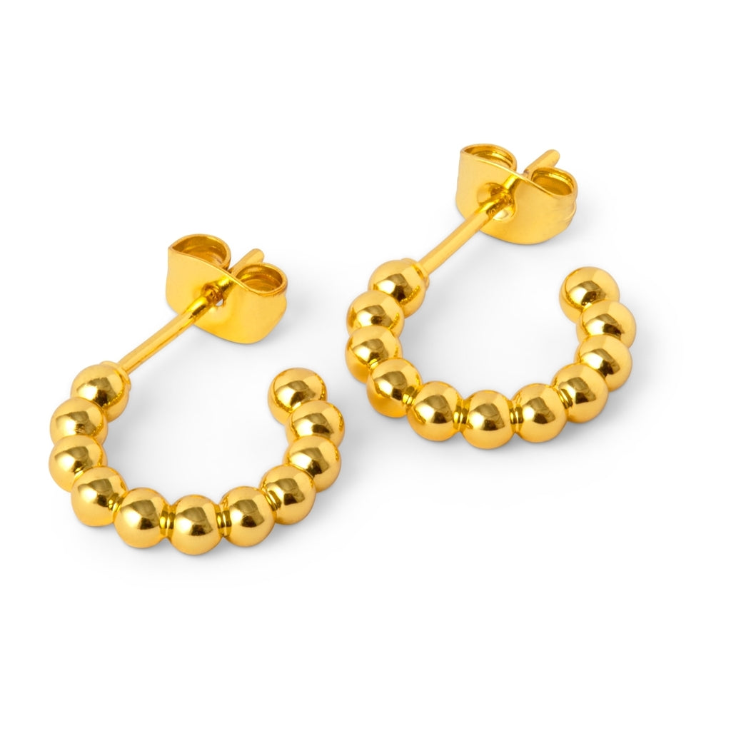 LULU Copenhagen Color Ball Hoops Small par Hoops Guldpläterad