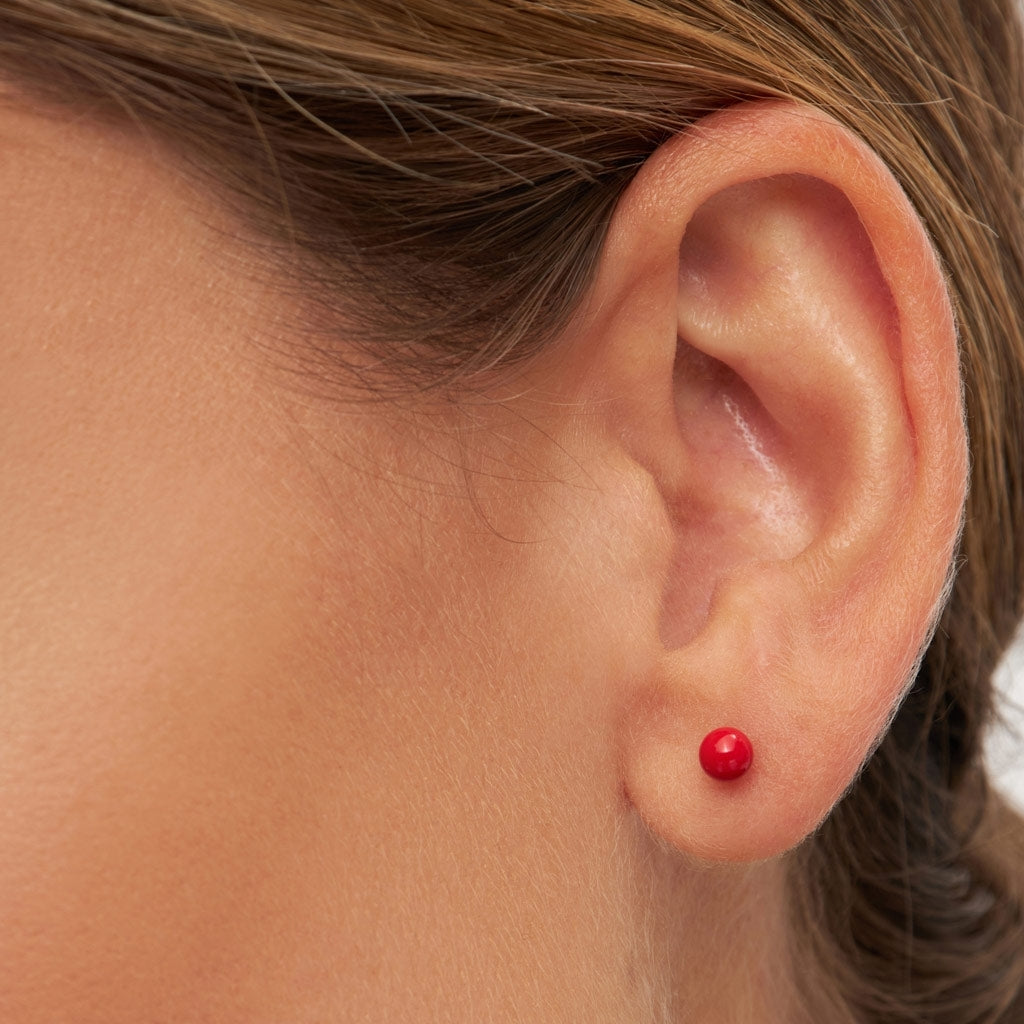 LULU Copenhagen Color Ball Medium örhänge 1 st Ear stud, 1 pcs Passion Red