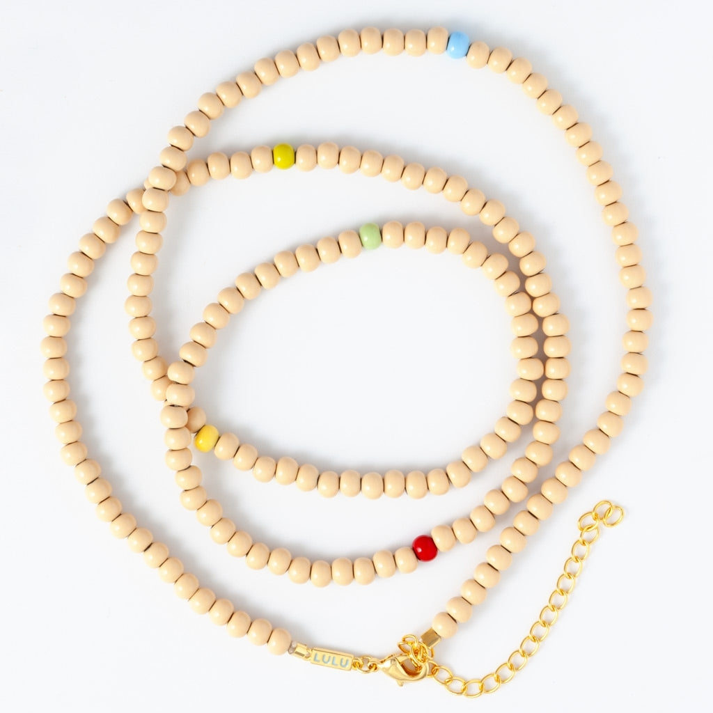 LULU Copenhagen Color Ball Halsband lång Necklaces Buttercream/Multi