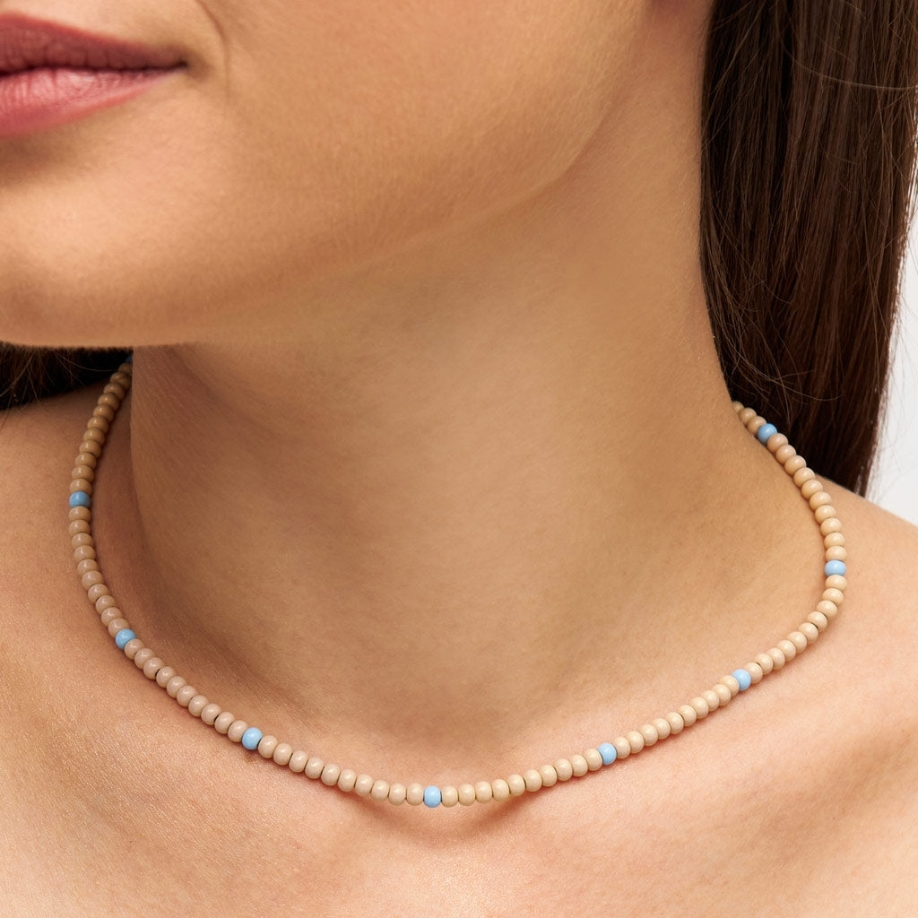 LULU Copenhagen Color Ball Halsband kort Necklaces Buttercream/Light Blue