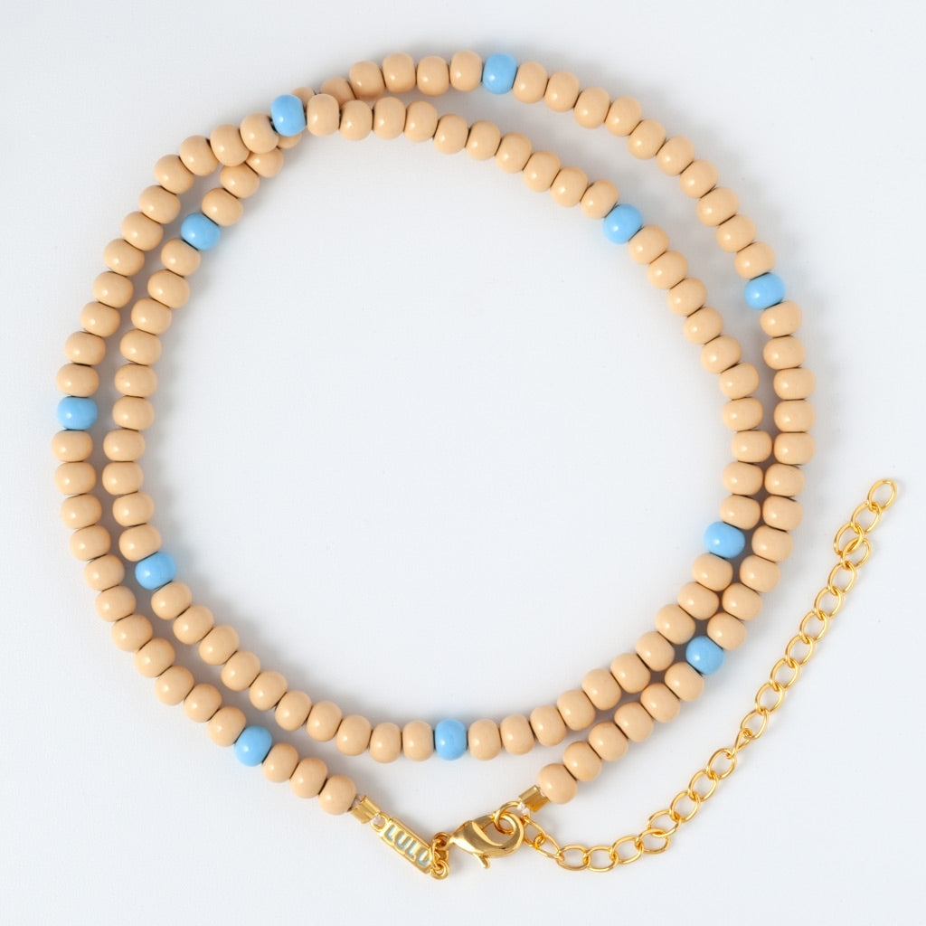 LULU Copenhagen Color Ball Halsband kort Necklaces Buttercream/Light Blue