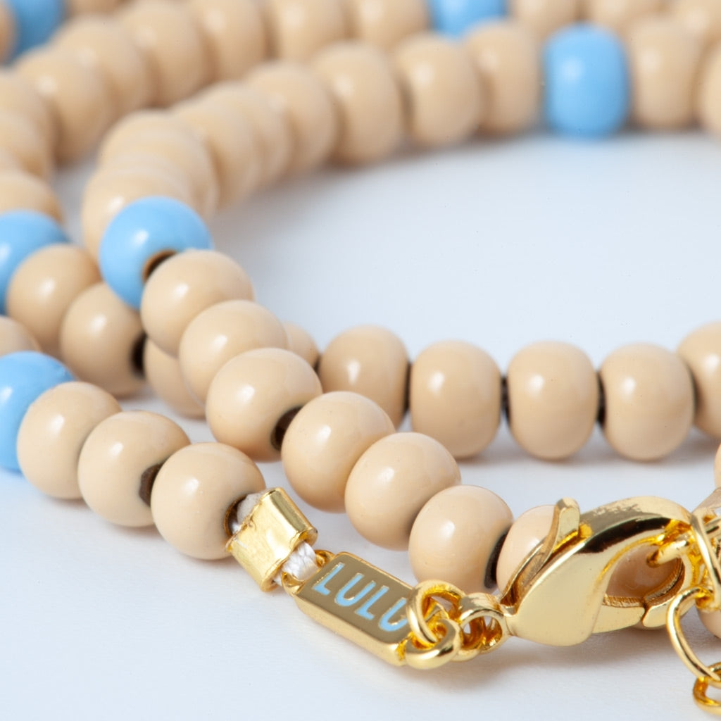 LULU Copenhagen Color Ball Halsband kort Necklaces Buttercream/Light Blue