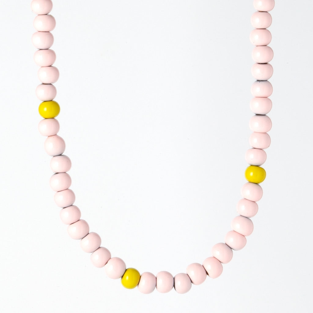 LULU Copenhagen Color Ball Halsband kort Necklaces Silke Light Pink/ Lime