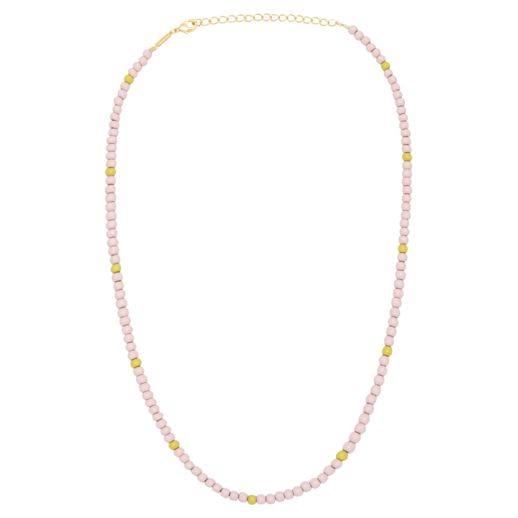 LULU Copenhagen Color Ball Halsband kort Necklaces Silke Light Pink/ Lime