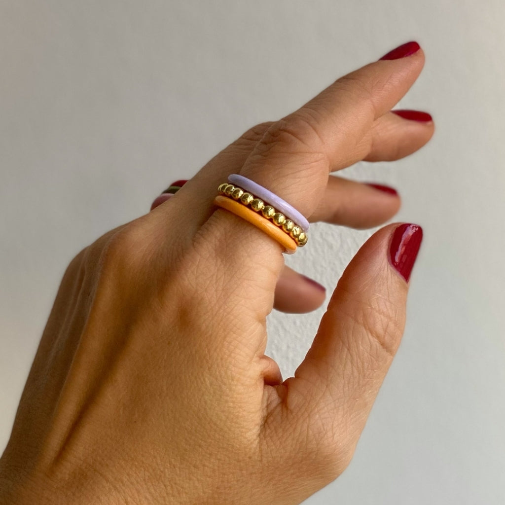 LULU Copenhagen Color Ball Ring Rings GuldplÀterad