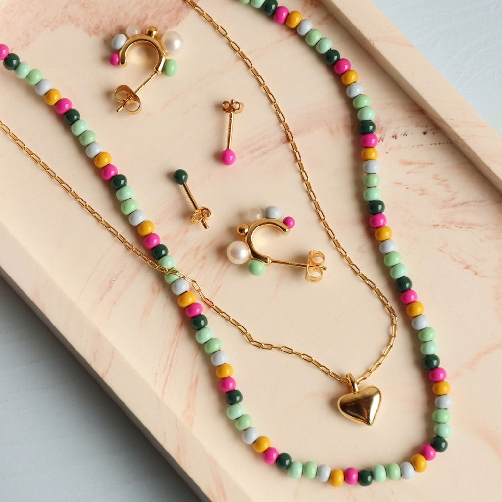 LULU Copenhagen Color Ball örhÀnge 1 st Ear stud, 1 pcs Electric Fuchsia Pink