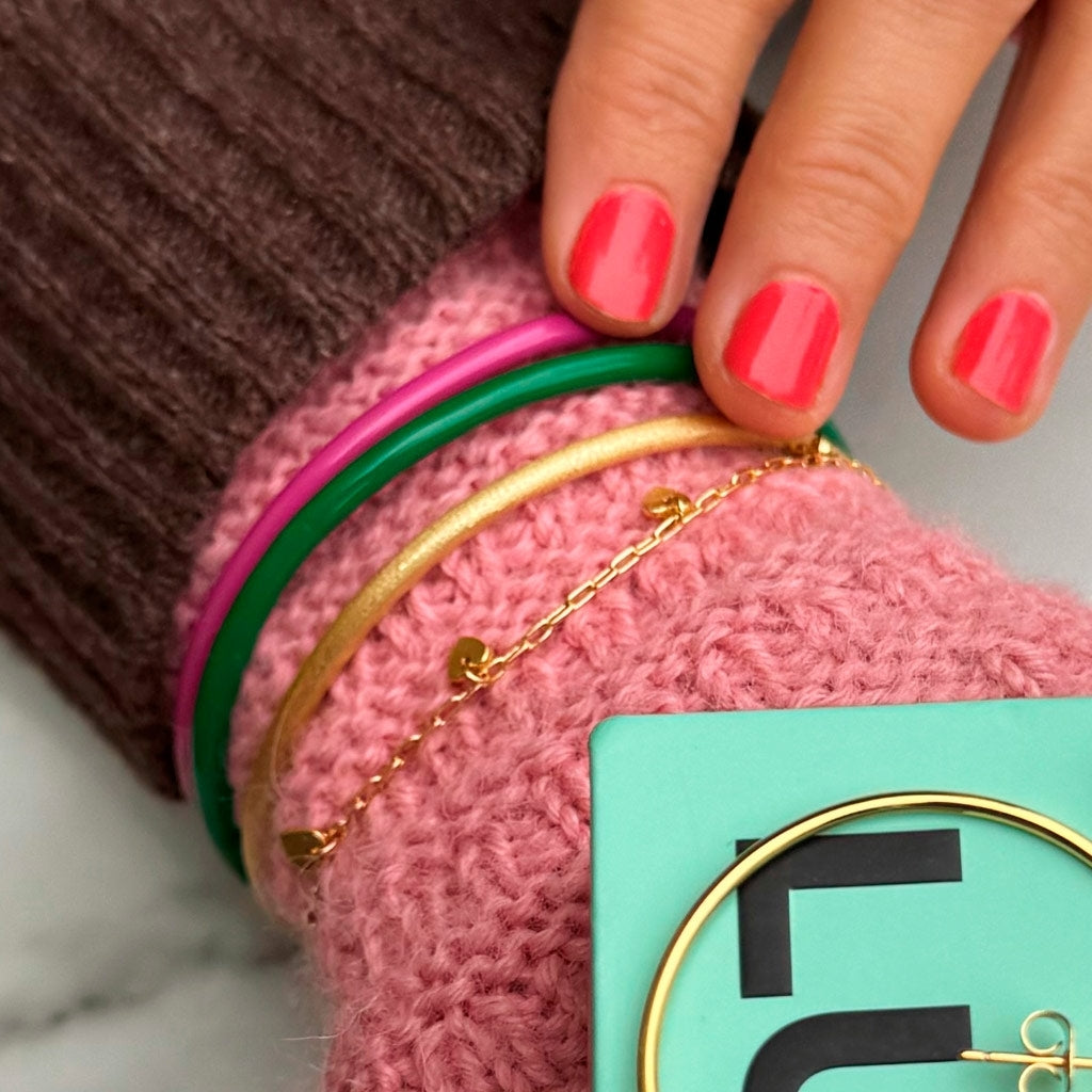 LULU Copenhagen Color Bangle borstad Bracelets GuldplÀterad