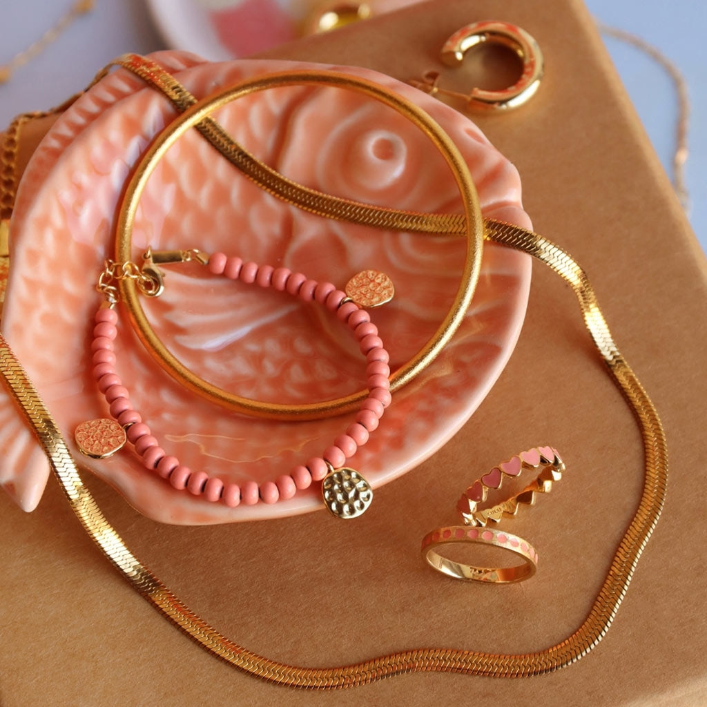 LULU Copenhagen Color Bangle borstad Bracelets GuldplÀterad