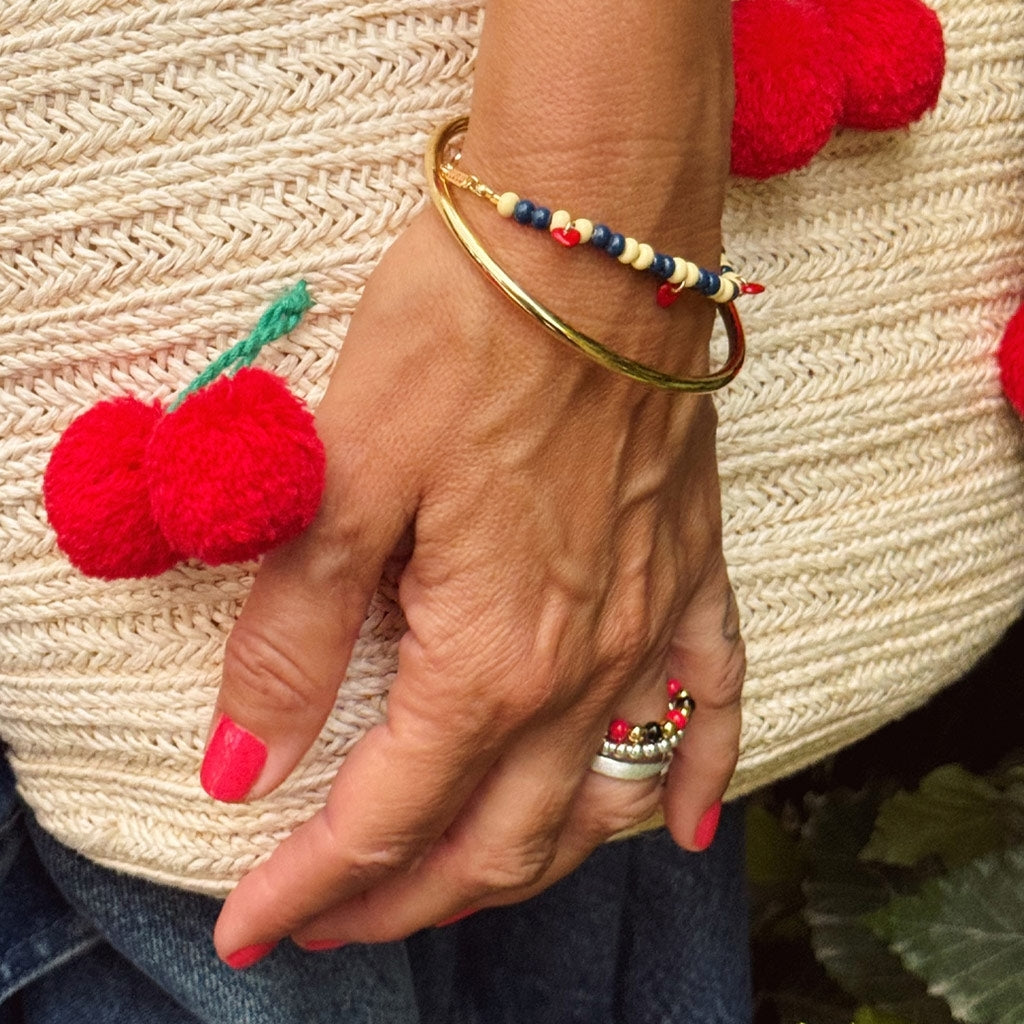 LULU Copenhagen Color Bangle skinande Bracelets GuldplÀterad