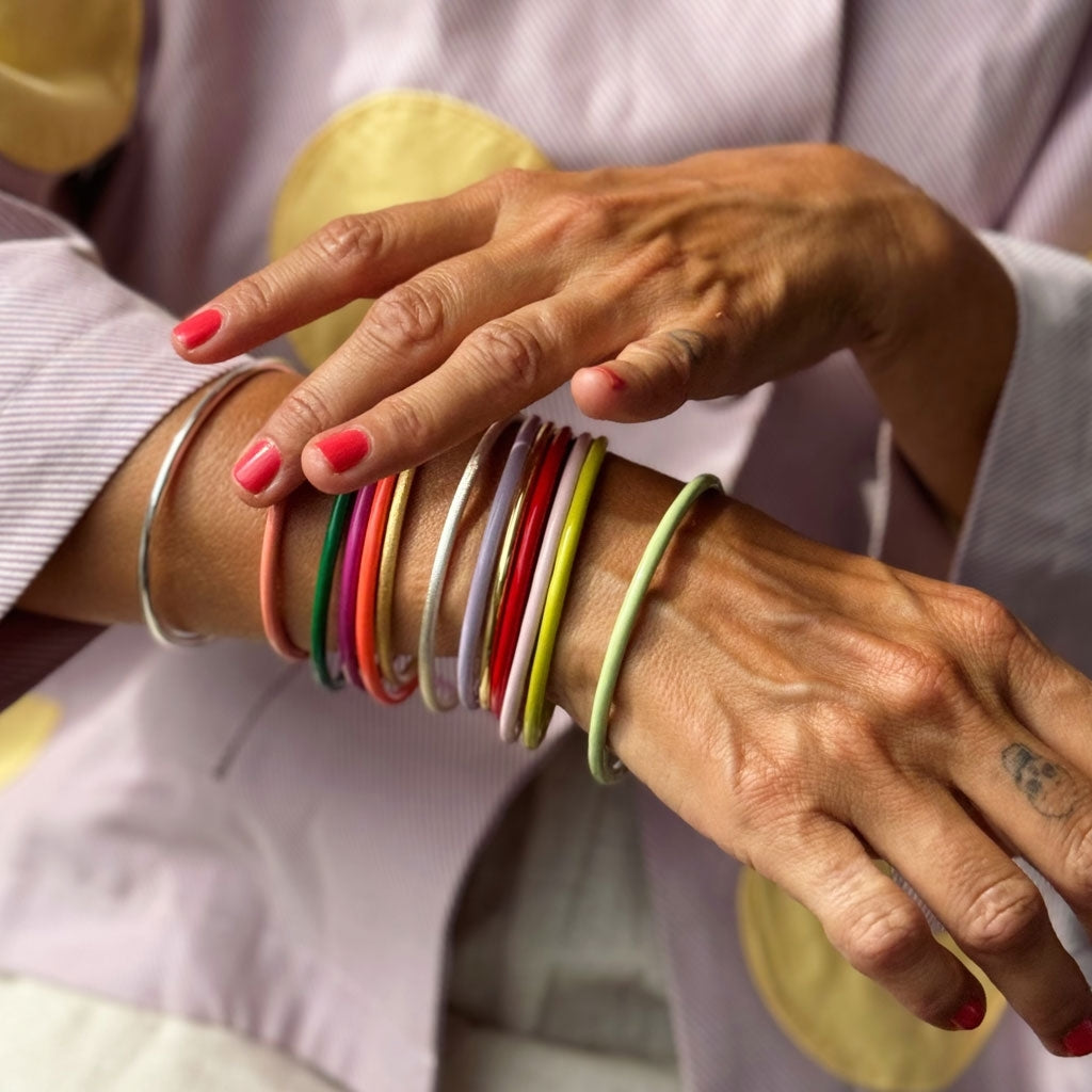 LULU Copenhagen Color Bangle skinande Bracelets Silver Plated