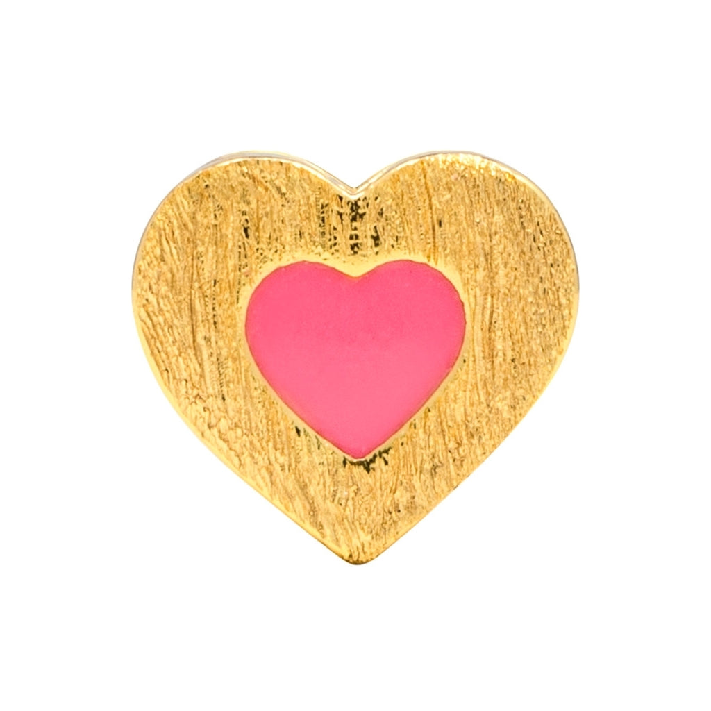 LULU Copenhagen Color Heart örhänge 1 st guldpläterad Ear stud, 1 pcs Pink