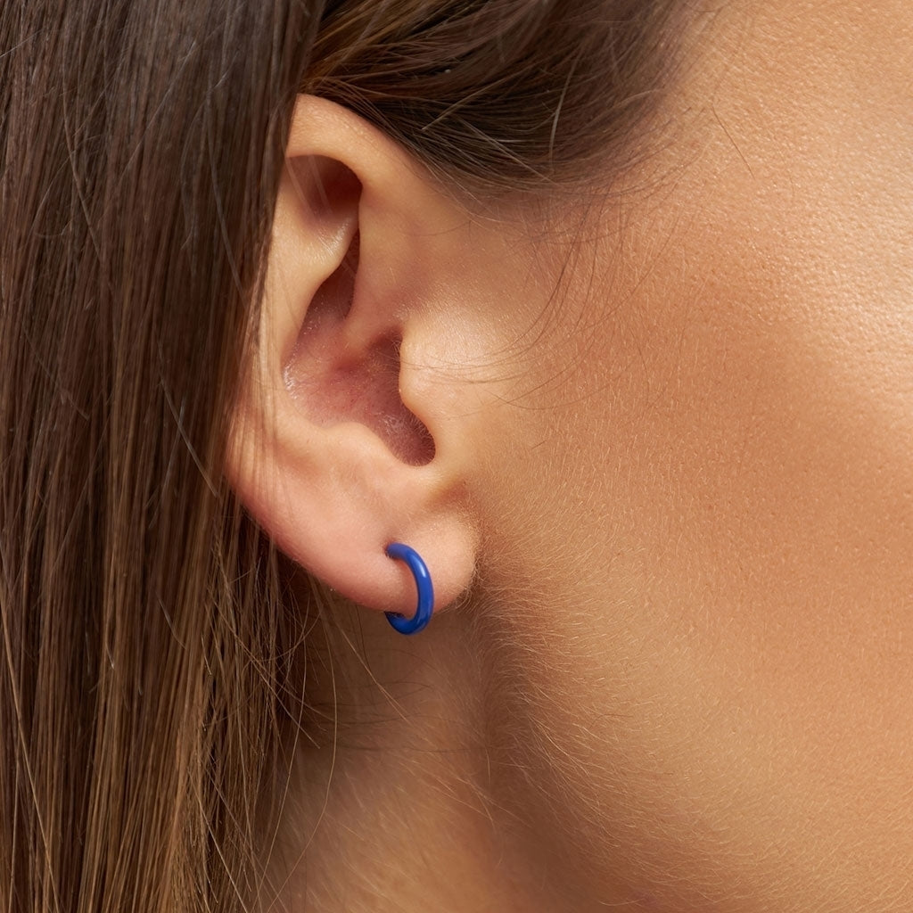 LULU Copenhagen Color Hoop 1 pcs - Box Ear stud, 1 pcs Dazzling Blue