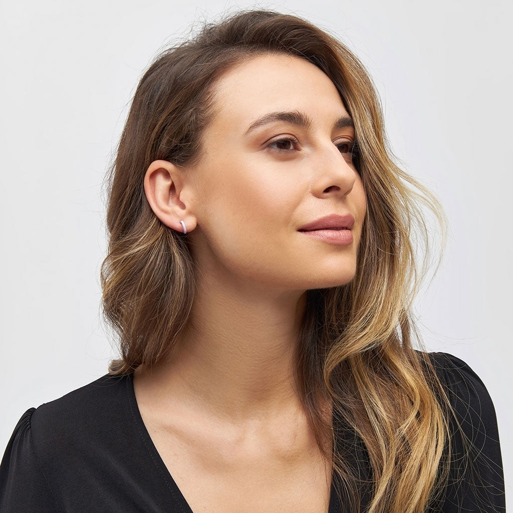 LULU Copenhagen Color Hoop 1 pcs - Box Ear stud, 1 pcs Lila