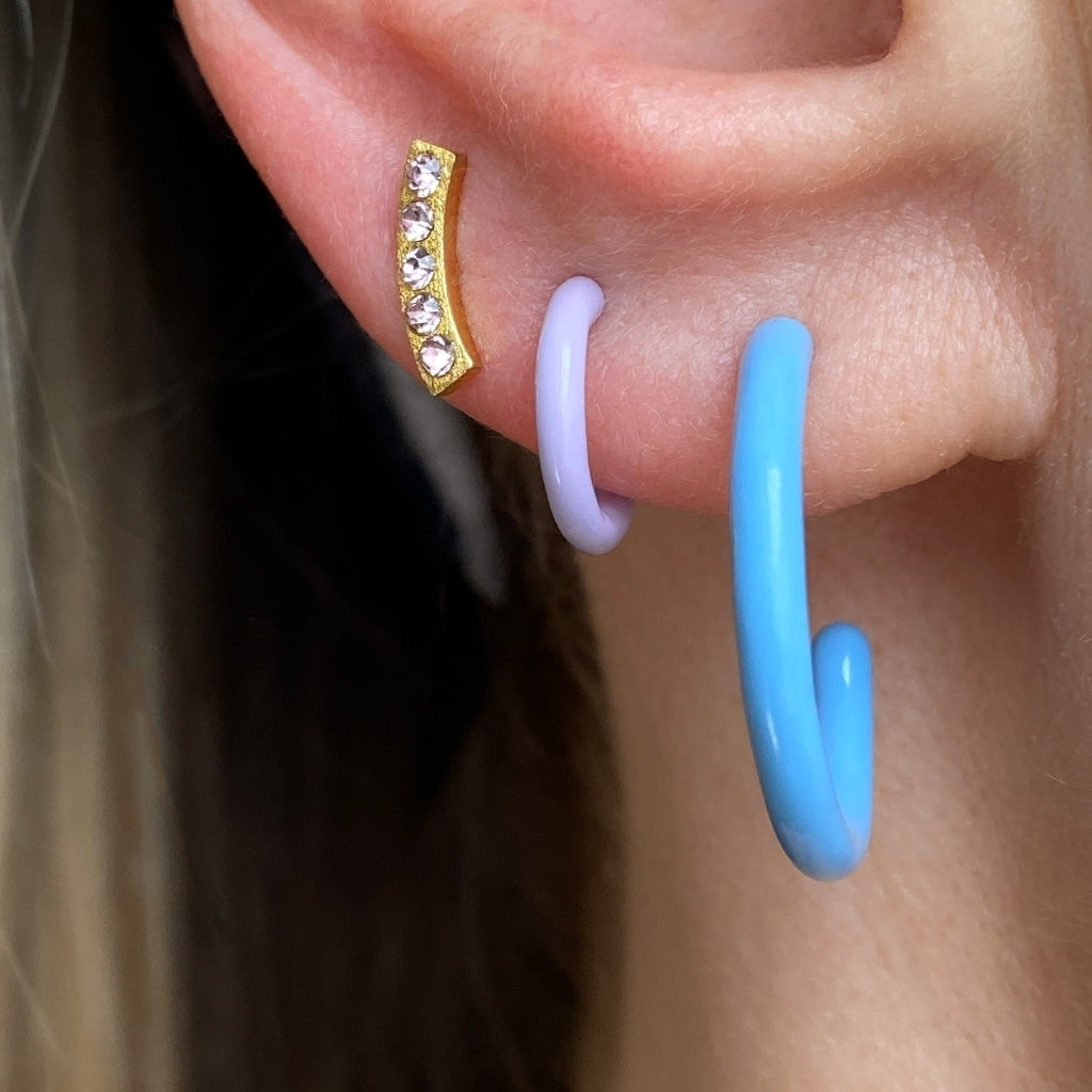 LULU Copenhagen Color Hoop 1 pcs - Box Ear stud, 1 pcs Lila