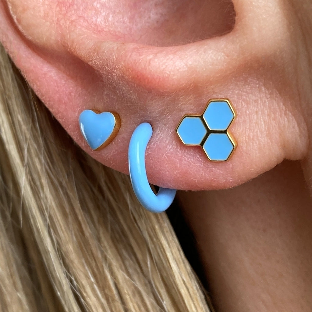 LULU Copenhagen Color Hoop 1 pcs - Box Ear stud, 1 pcs LjusblÄ