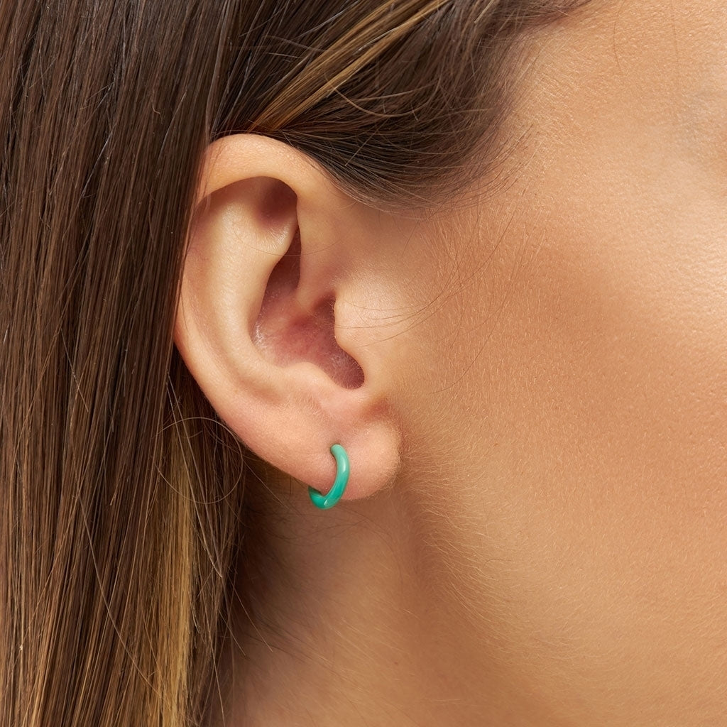 LULU Copenhagen Color Hoop 1 pcs - Box Ear stud, 1 pcs Ljusgrön