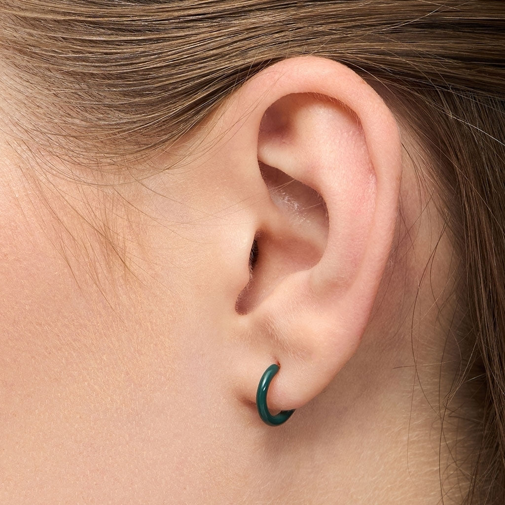 LULU Copenhagen Color Hoop 1 pcs - Box Ear stud, 1 pcs North Sea Green