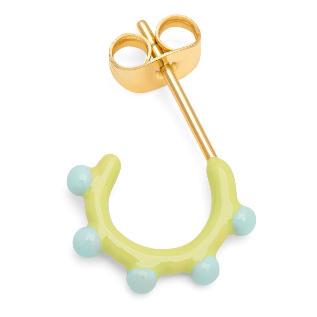 LULU Copenhagen Color Hoop Dot 1 st Hoops Mint - Silk Light Green