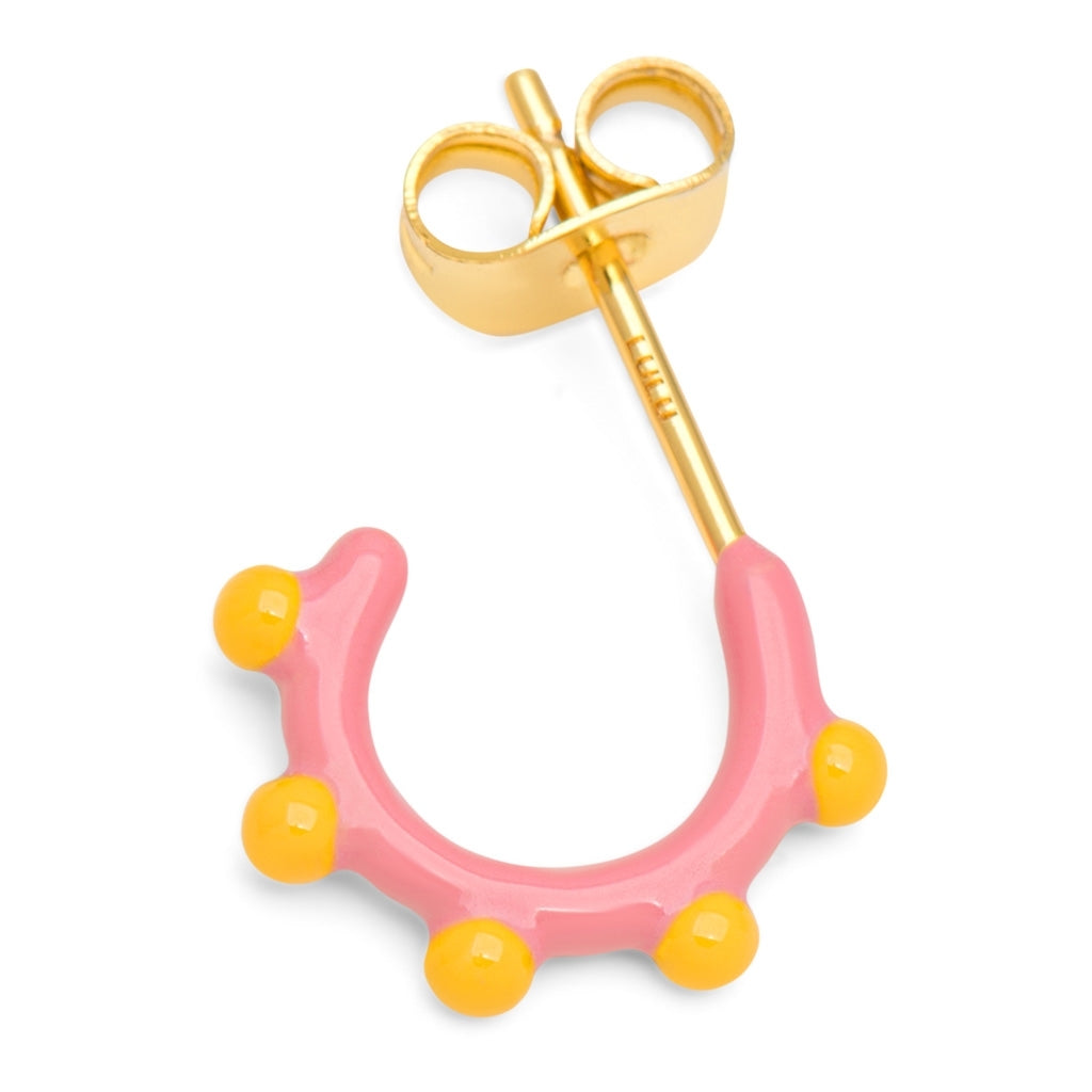 LULU Copenhagen Color Hoop Dot 1 st Hoops Rose - Sunflower