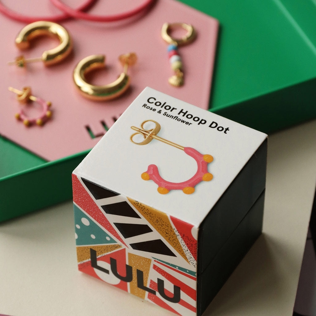LULU Copenhagen Color Hoop Dot 1 st Hoops Rose - Sunflower