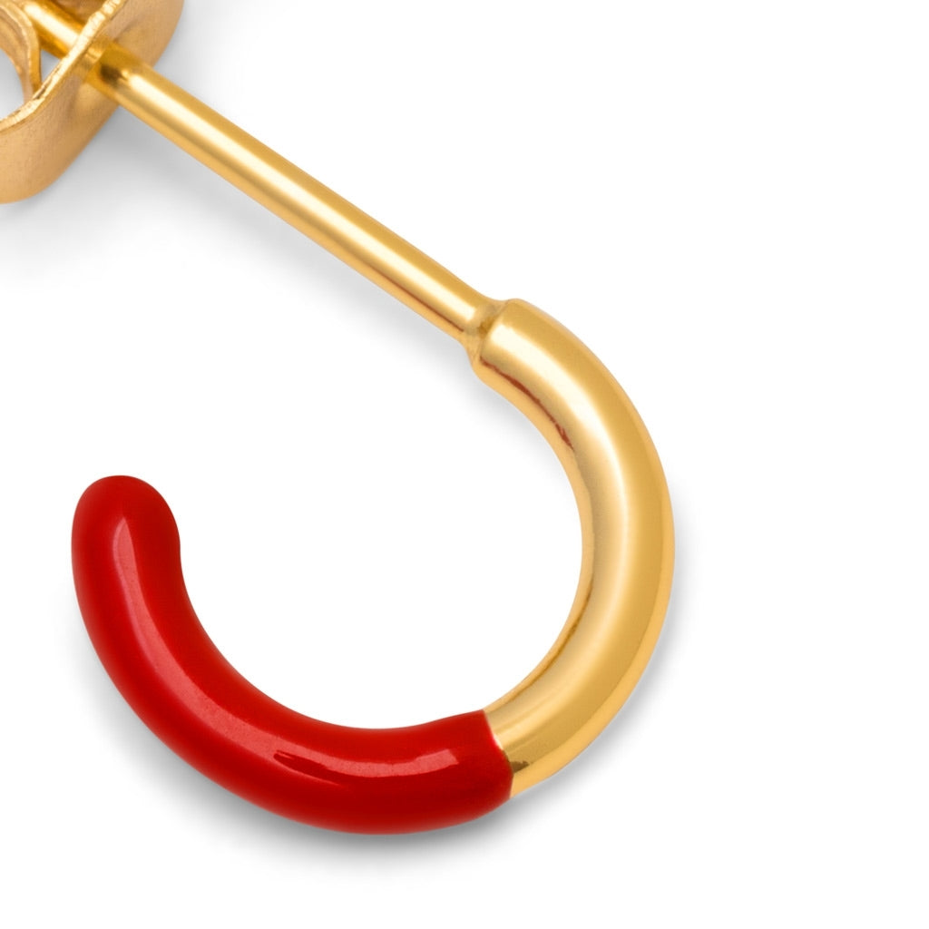 LULU Copenhagen Color Hoop Half Dip 1 st guldplÀterad Hoops Passion Red