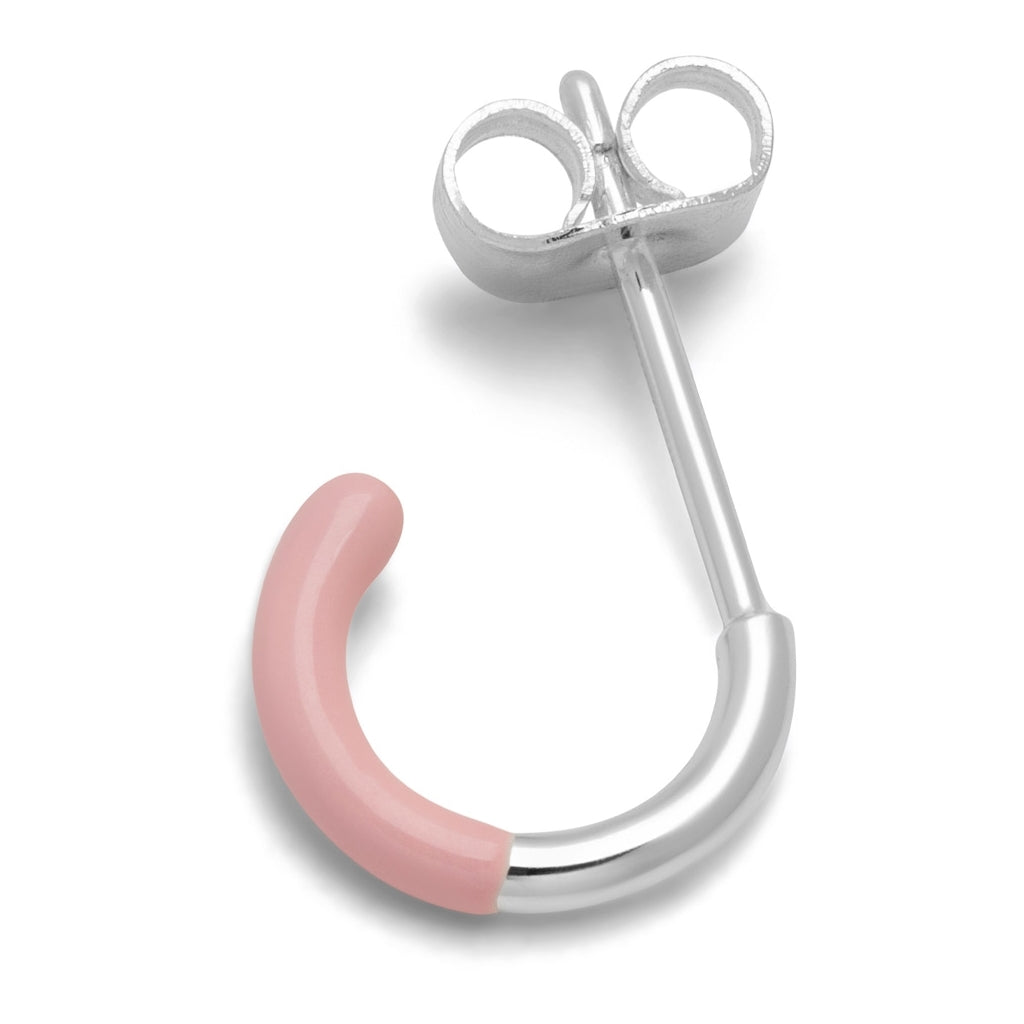 LULU Copenhagen Color Hoop Half Dip 1 st silverpläterad Hoops Ljusrosa