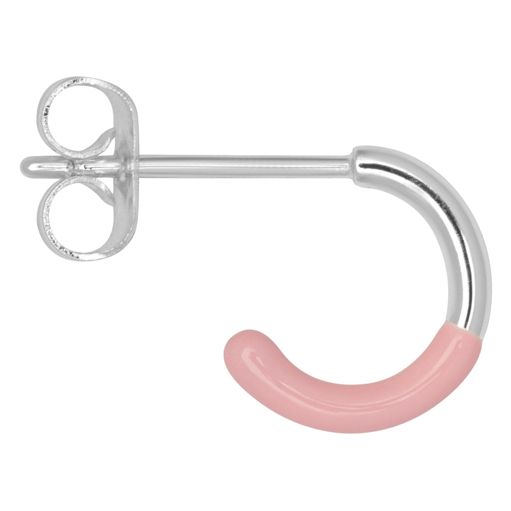 LULU Copenhagen Color Hoop Half Dip 1 st silverpläterad Hoops Ljusrosa