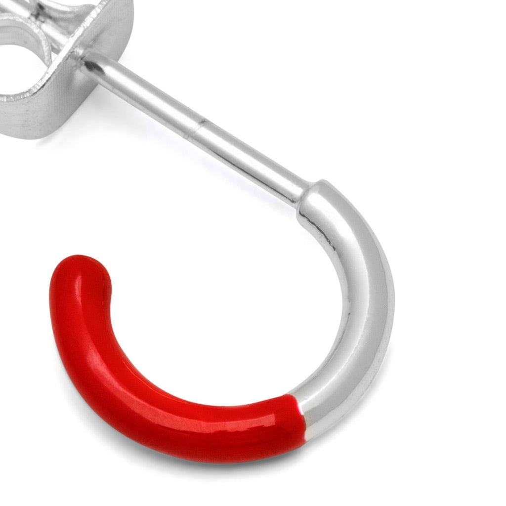 LULU Copenhagen Color Hoop Half Dip 1 st silverplÀterad Hoops Passion Red