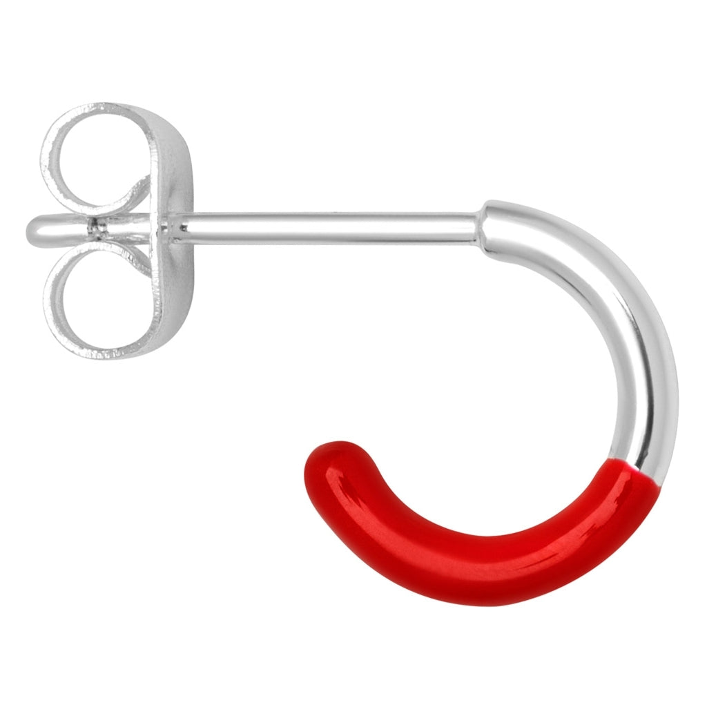LULU Copenhagen Color Hoop Half Dip 1 st silverpläterad Hoops Passion Red