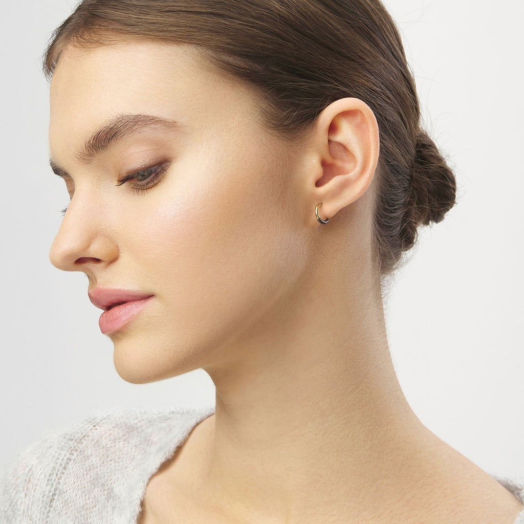 LULU Copenhagen Color Hoop Half Dip 1 st guldplÀterad Hoops Cocoa Powder