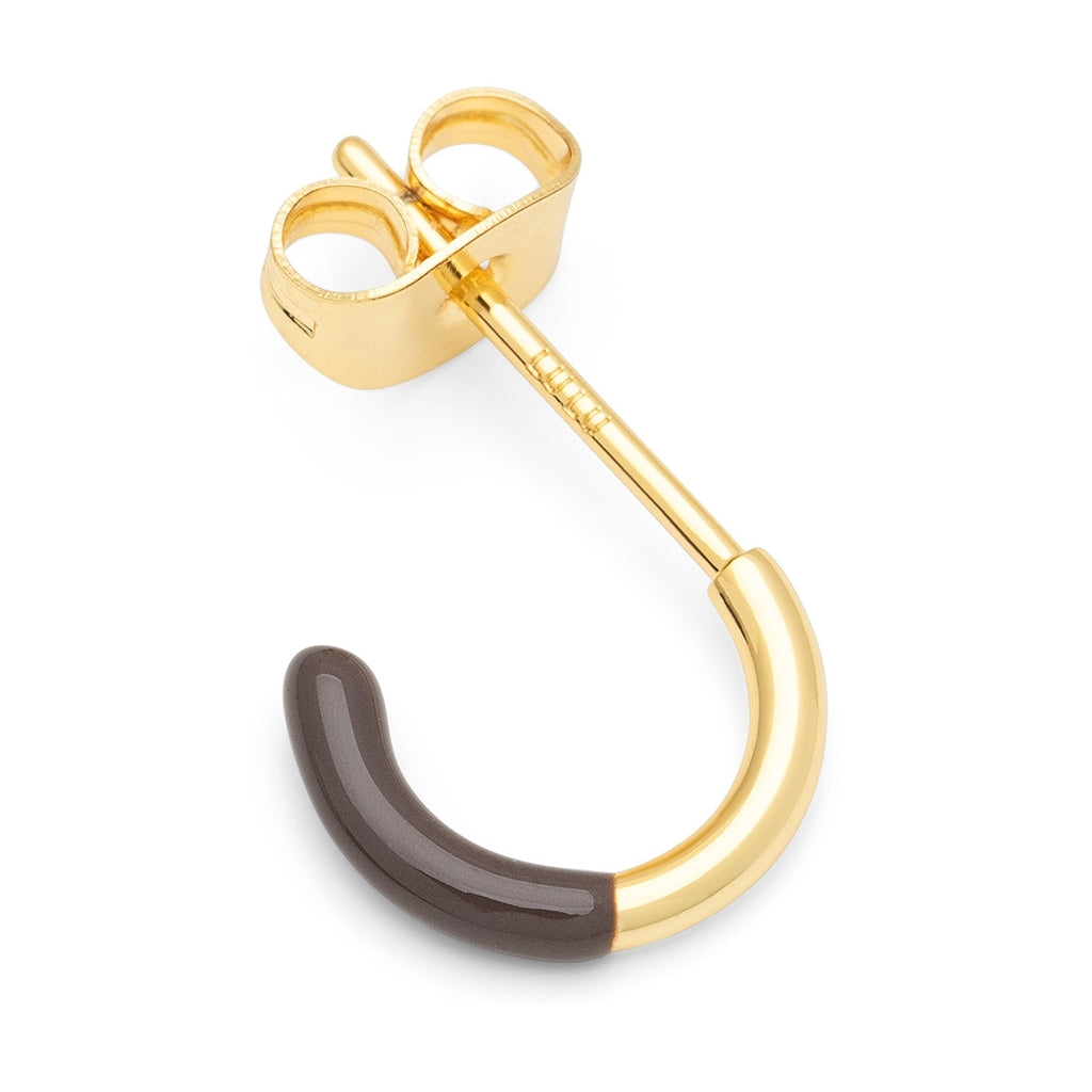 LULU Copenhagen Color Hoop Half Dip 1 st guldplÀterad Hoops Cocoa Powder