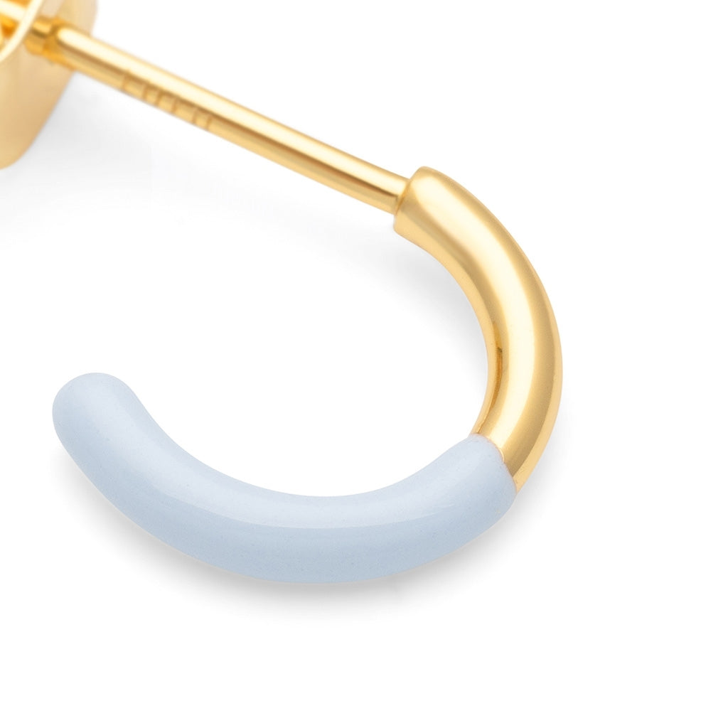 LULU Copenhagen Color Hoop Half Dip 1 st guldplÀterad Hoops Skyride Blue