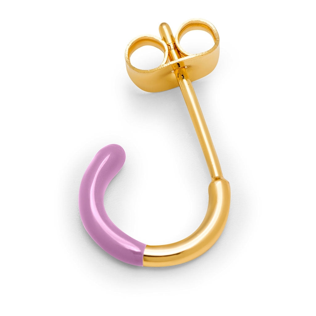 LULU Copenhagen Color Hoop Half Dip 1 st guldplÀterad Hoops Warm Purple