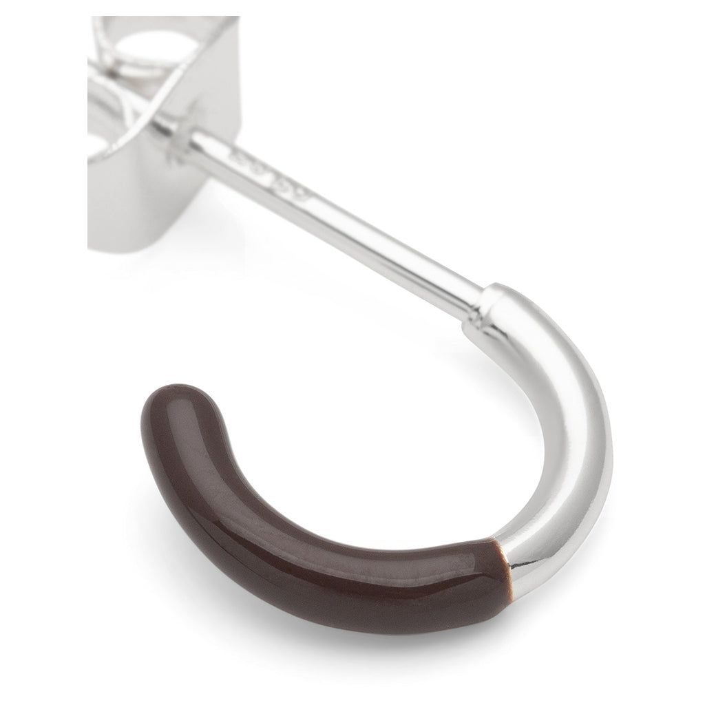 LULU Copenhagen Color Hoop Half Dip 1 st silverplÀterad Hoops Cocoa Powder