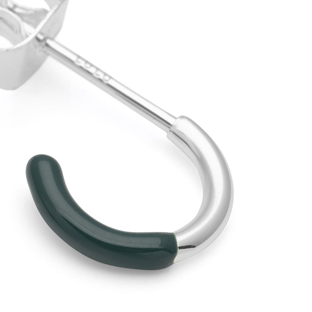 LULU Copenhagen Color Hoop Half Dip 1 st silverplÀterad Hoops North Sea Green