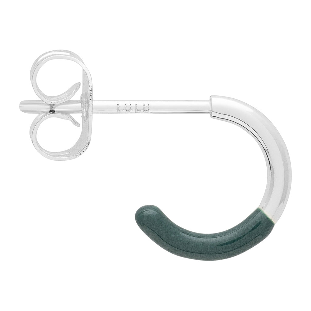 LULU Copenhagen Color Hoop Half Dip 1 st silverplÀterad Hoops North Sea Green