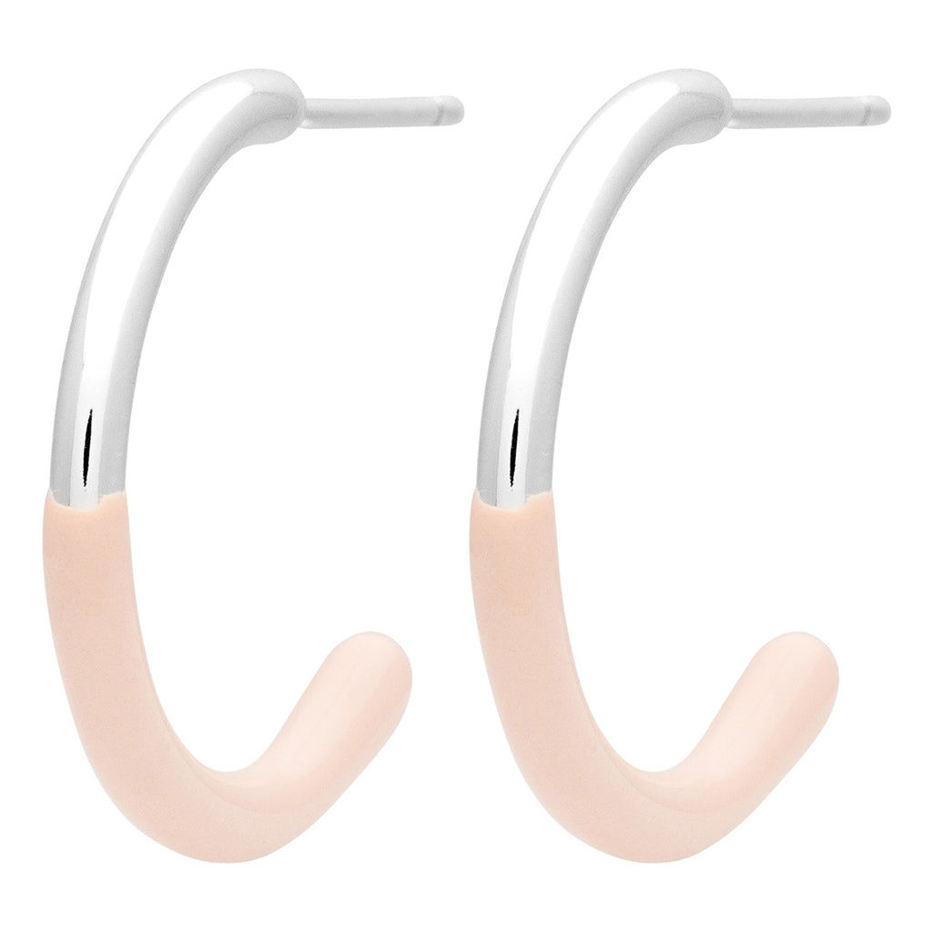 LULU Copenhagen Color Hoop half Dip Medium par - SilverplaterÀd Hoops Dusty Peach