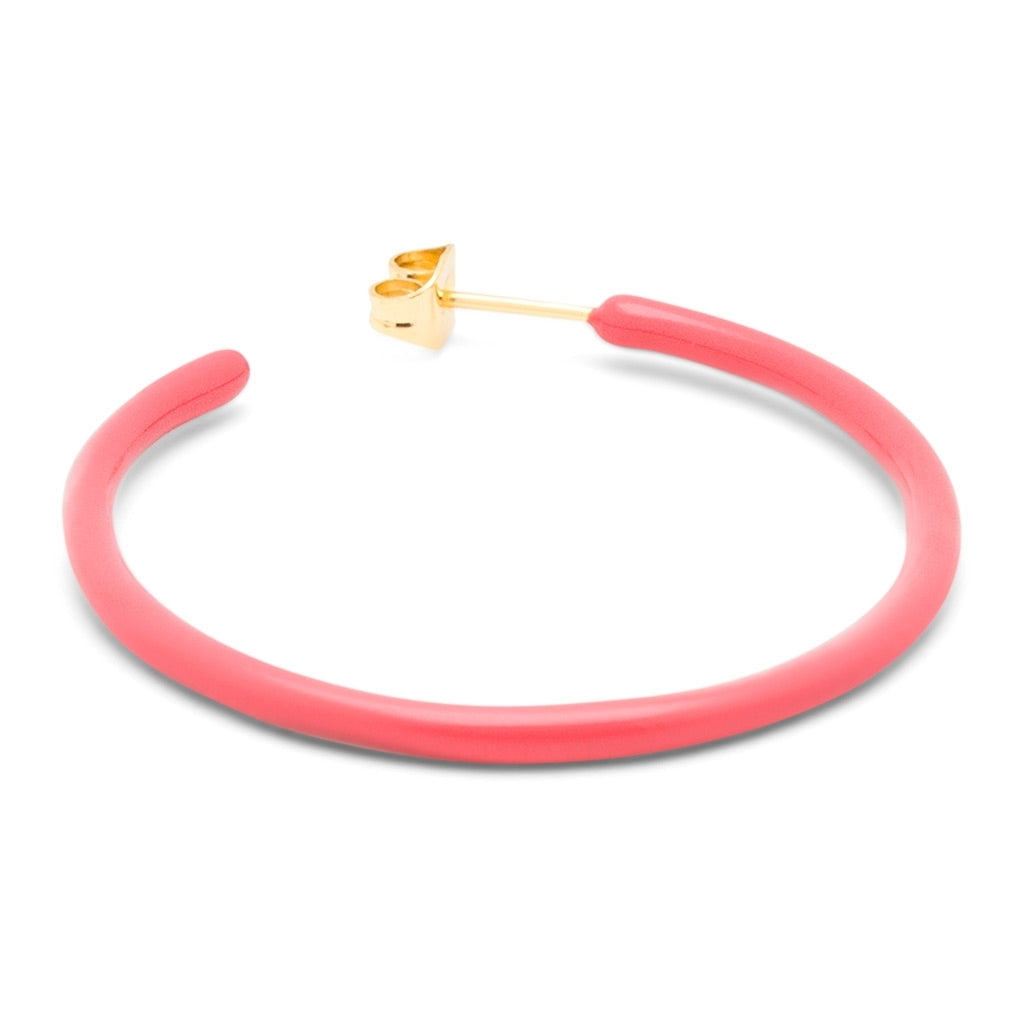 LULU Copenhagen Color Hoops Large paar Hoops Korallrosa