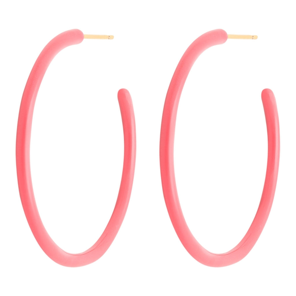 LULU Copenhagen Color Hoops Large paar Hoops Korallrosa