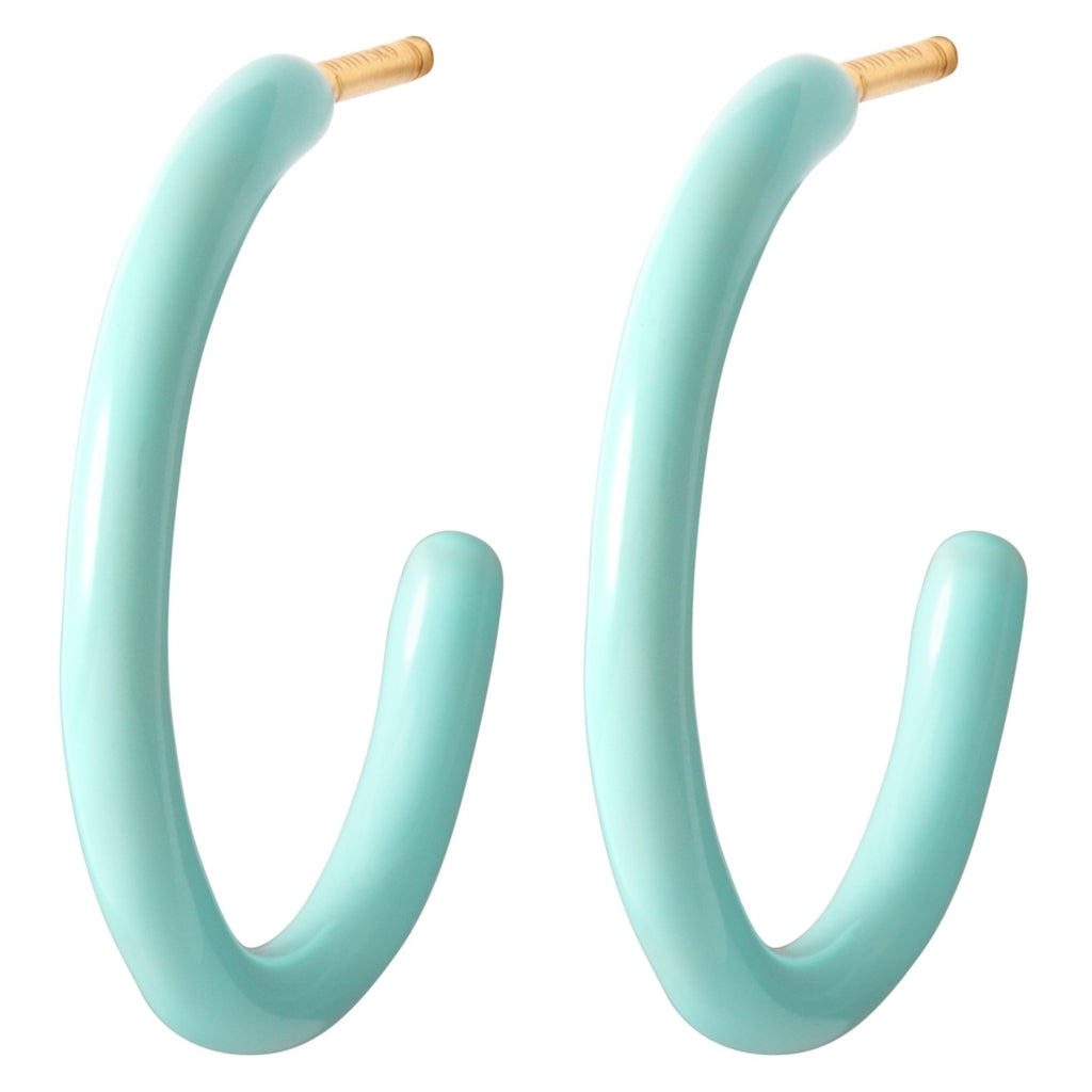 LULU Copenhagen Color Hoops Medium par Hoops Mint