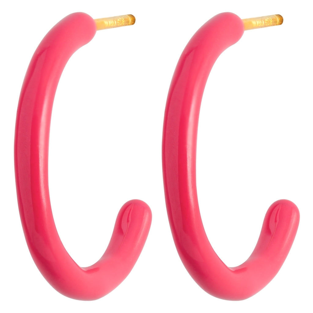 LULU Copenhagen Color Hoops Medium par Hoops Pink