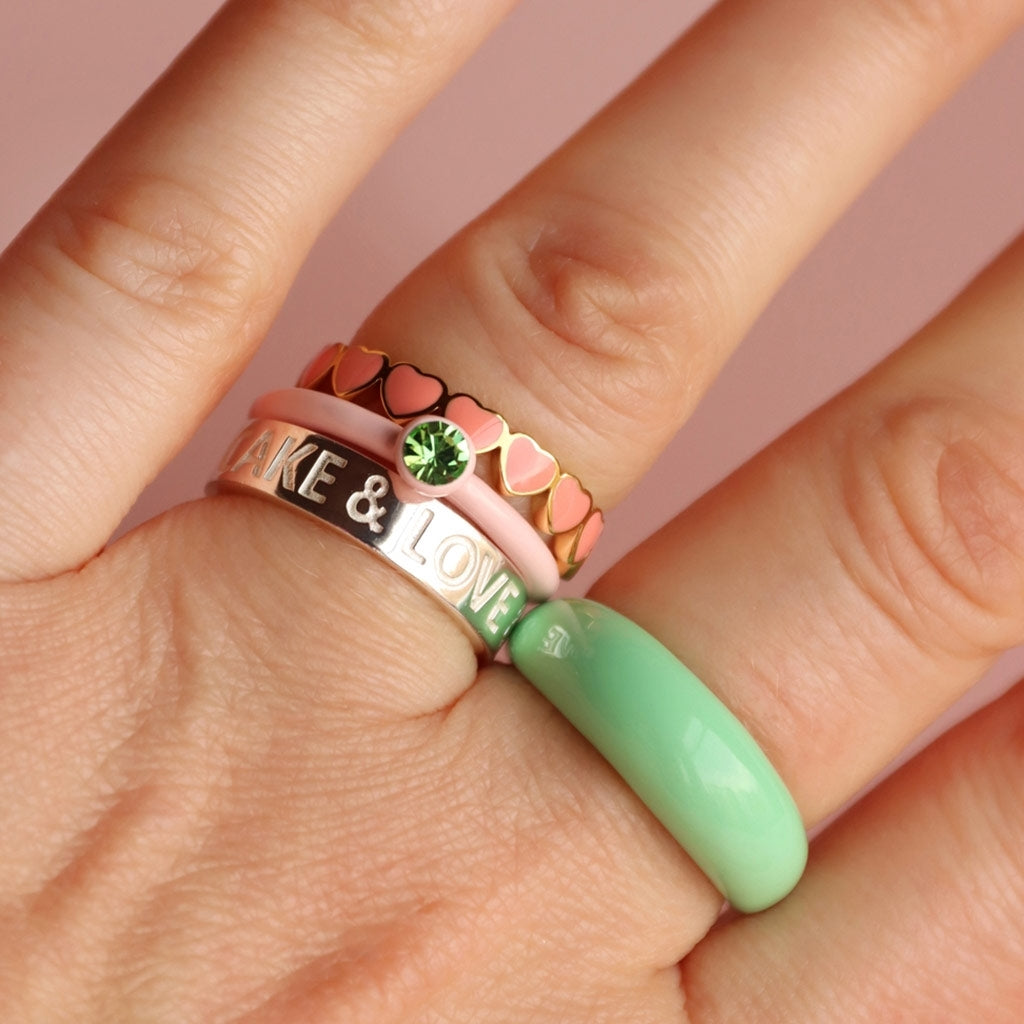 LULU Copenhagen Color Ring Chunky Rings Seasalt Green