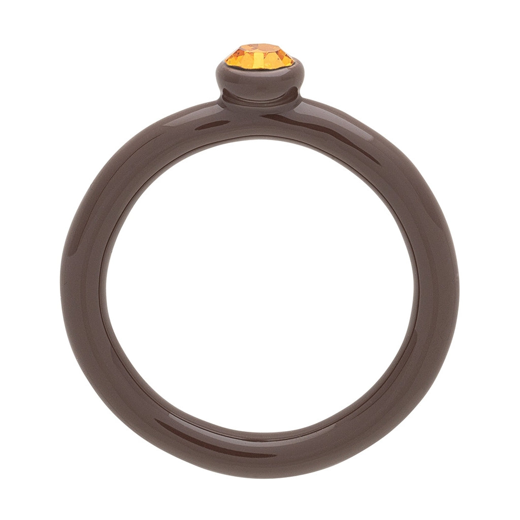 LULU Copenhagen Color Ring Crystal Rings Cocoa Powder