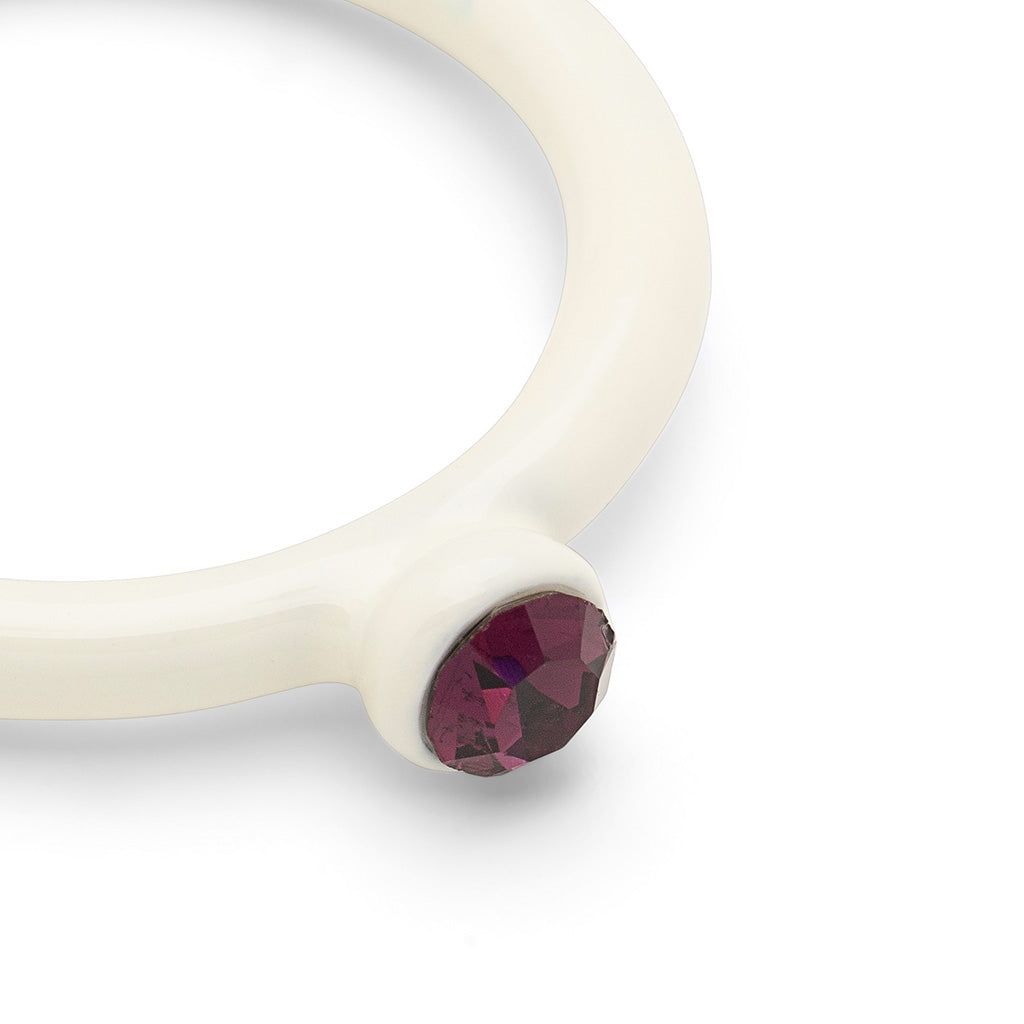 LULU Copenhagen Color Ring Crystal Rings Coconut Milk